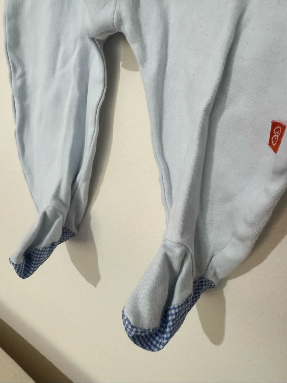 Vintage Baby Blue One-Piece Footed Romper